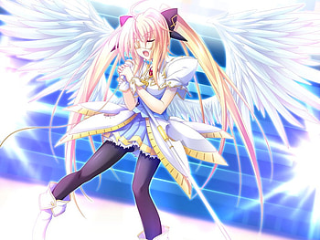 Odin, wings, feathers, anime, sing, angel, girl HD wallpaper