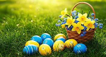 Easter Joy: Ultra of Colorful Eggs and Spring Flowers, Easter, egg, flower, spring, basket HD wallpaper