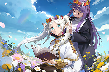 Frieren & Fern, Anime, Frieren: Beyond Journey's End, Frieren (Frieren: Beyond Journey's End), Fern (Frieren: Beyond Journey's End) HD wallpaper