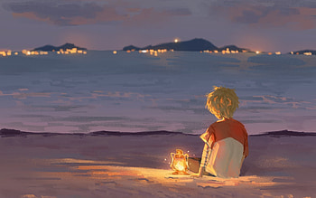 Dream SMP, boy, anime, video game, lantern, evening HD wallpaper