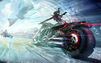 Fantasy Girl Bike, bike, fantasy-girls HD wallpaper