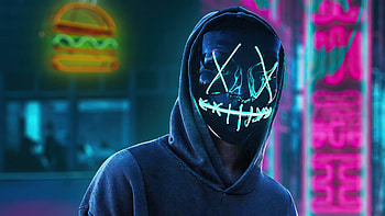 Black Mask Hoodie Boy In City , hoodie, mask, artist, artwork, digital-art HD wallpaper