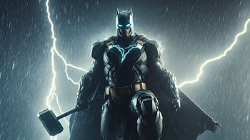 Batman Godly Mjolnir, batman, superheroes, artwork, artist, digital-art HD wallpaper