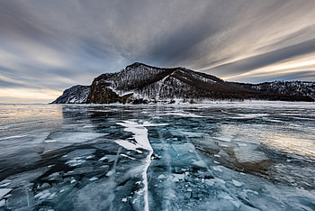 Olkhon Island, island, ice lake, mountains HD wallpaper