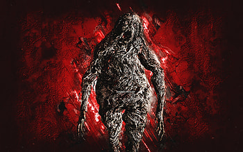 Mama Mold, Resident Evil, red stone background, Resident Evil 7 Biohazard, Resident Evil characters, grunge art, Mama Mold Resident Evil HD wallpaper