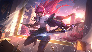 Battle Academia Katarina League Of Legends, league-of-legends, video-games, games, artwork, artist, digital-art, artstation HD wallpaper