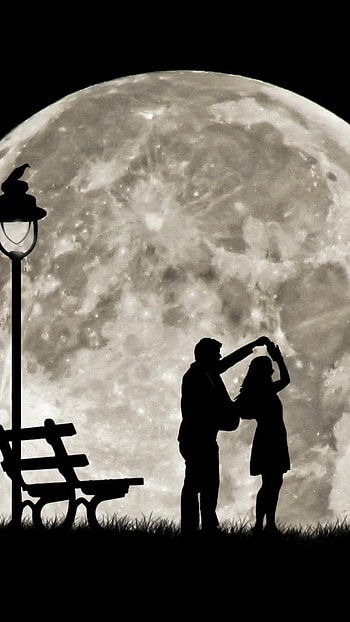 Lovers Moon, Night, Love HD phone wallpaper