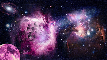 SpaceAgain, space, stars, galaxy, moon HD wallpaper