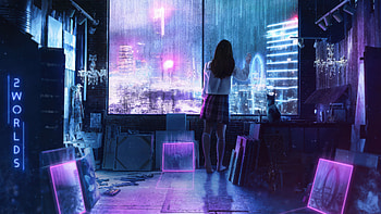 Anime Girl With Rain Looking Outside The Window In Raining Season, anime-girl, rain, window, season, artist, artwork, art, digital-art, deviantart HD wallpaper