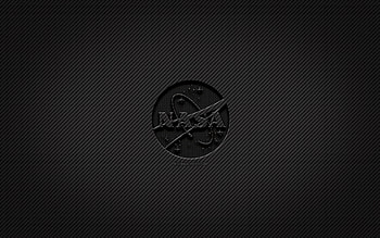 NASA carbon logo, , grunge art, carbon background, creative, NASA black logo, brands, NASA logo, NASA HD wallpaper