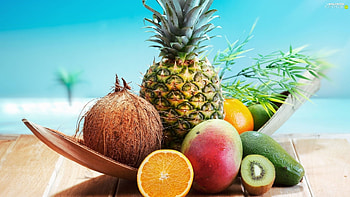 Coconut, Fruity , Tropical blend, backgrounds HD wallpaper