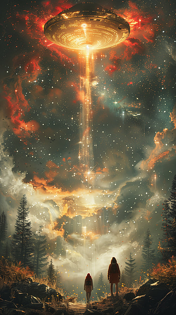 Mystical UFO Encounter, UFO HD phone wallpaper