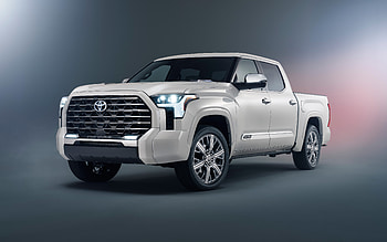Toyota Tundra Capstone CrewMax, , studio, 2022 cars, SUVs, white pickup, 2022 Toyota Tundra, japanese cars, Toyota HD wallpaper