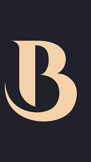 B Letter, Black Background HD phone wallpaper