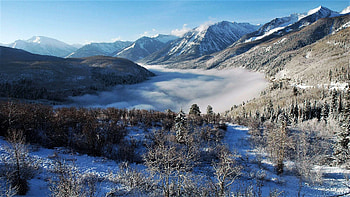 Colorado's Ragged Mountains, mist, peaks, snow, landscape, trees, sky, usa HD wallpaper