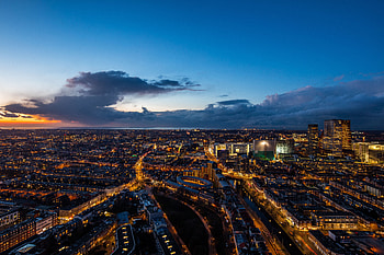 Cities, View From Above, Night City, Netherlands, Hague HD wallpaper
