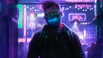 Defected Man , artist, artwork, digital-art, neon HD wallpaper