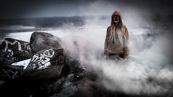 Horror Girl Mask Smoke , mask, graphy, anonymus HD wallpaper