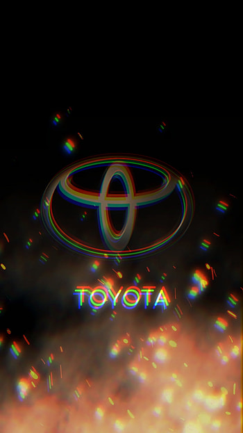 Toyota on fire, Red, Neon, Black, Spark, Logo HD phone wallpaper