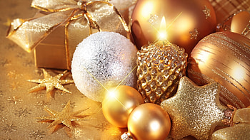 Christmas Gold, golden, holiday, New Year, Christmas, shine, ornaments, stars, gold HD wallpaper