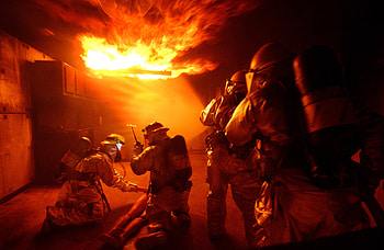 Firefighter , Fearless firefighters, Flames and smoke, Rescuing lives HD wallpaper