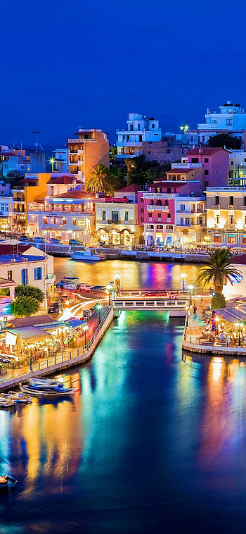 background , Greek scenery HD phone wallpaper