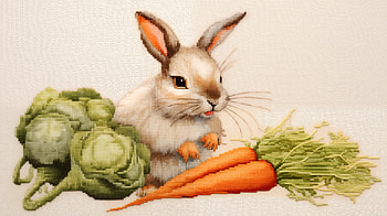 Adorable Rabbit with Carrots, carrot, Animal, rabbit HD wallpaper