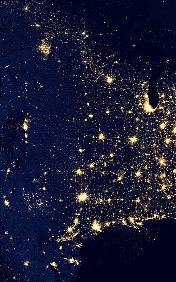 West Coast of the United States, Earth at Night HD phone wallpaper