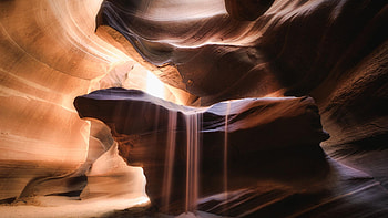 Antelope Canyon, Arizona, sky, water, rocks, usa HD wallpaper