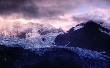 Glacier Sunrise, sunrise, glacier, nature HD wallpaper