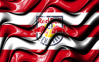 New York Red Bulls II flag, , red and white 3D waves, USL, american soccer team, New York Red Bulls II logo, football, soccer, New York Red Bulls II FC, NY Red Bulls II HD wallpaper