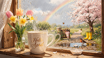 Hello April, Mug HD wallpaper
