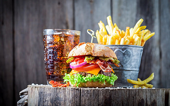 Burger and Fries, Hamburgers HD wallpaper