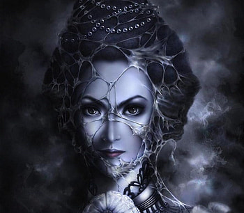 Gothic Allure, alluring, jewels, goth, web, woman HD wallpaper
