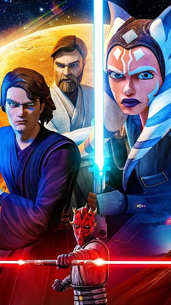 Star Wars: The Clone Wars, TV show sensation, Galactic saga, Action-packed episodes HD phone wallpaper