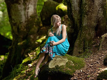 Girl in Forest, cool, girl, in forest HD wallpaper