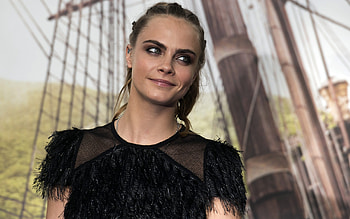 Cara Delevingne, portrait, hoot, black dress, British actress, British fashion model, beautiful woman HD wallpaper