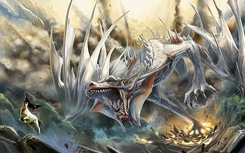 White Dragon, Magic: The Gathering HD wallpaper