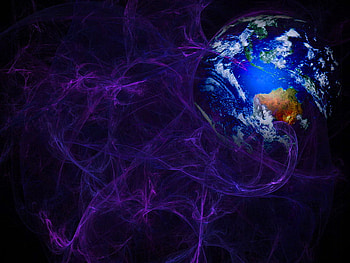 Solar storm, flash, earth, color, countries, planet, space HD wallpaper