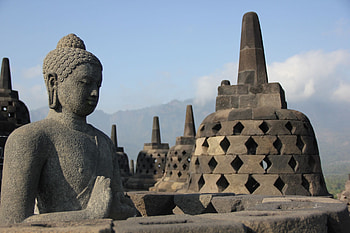 Borobudur Buddhist temple, Java island HD wallpaper