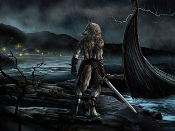 Werewolf, creature, fantasy, dark HD wallpaper