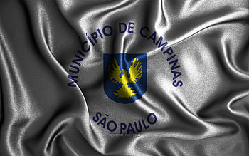 Campinas flag, , silk wavy flags, brazilian cities, Day of Campinas, Flag of Campinas, fabric flags, 3D art, Campinas, cities of Brazil, Campinas 3D flag HD wallpaper