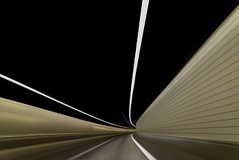 Miscellanea, Miscellaneous, Road, Turn, Blur, Smooth, Long Exposure, Tunnel HD wallpaper