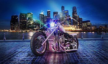 A Harley on The Wharf, canary, wharf, laondon, harley davidson, motorbike HD wallpaper