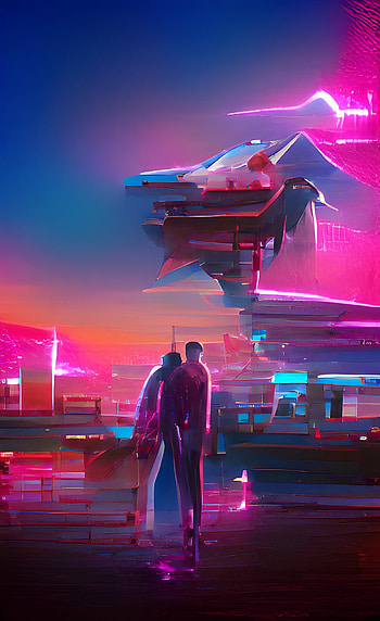 Things, sky, synthwave HD phone wallpaper