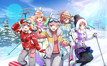 The Quintessential Quintuplets Winter Ski Adventure, Itsuki Nakano, Yotsuba Nakano, Miku Nakano, Nino Nakano, Ichika Nakano, Anime, The Quintessential Quintuplets HD wallpaper
