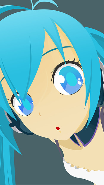 hatsune miku minimalist, Hatsune Miku, minimalist, Anime, Vocaloid, minimalist anime HD phone wallpaper