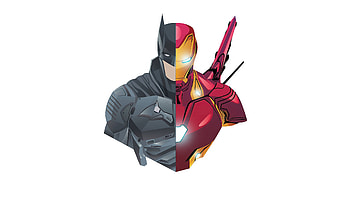 Batman And Iron Man Minimalism, batman, iron-man, superheroes, artwork, artist HD wallpaper