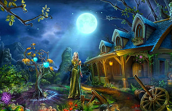 Magical Night, night, magic, art, house, girl, beautiful, nice, woman, digital, moon, fantasy, pretty, magical, female HD wallpaper