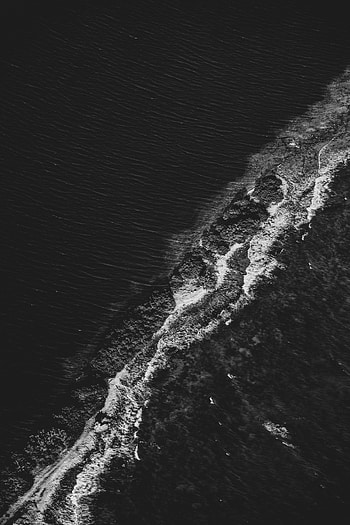 Nature, Water, Waves, View From Above, Ocean, Bw, Chb HD phone wallpaper